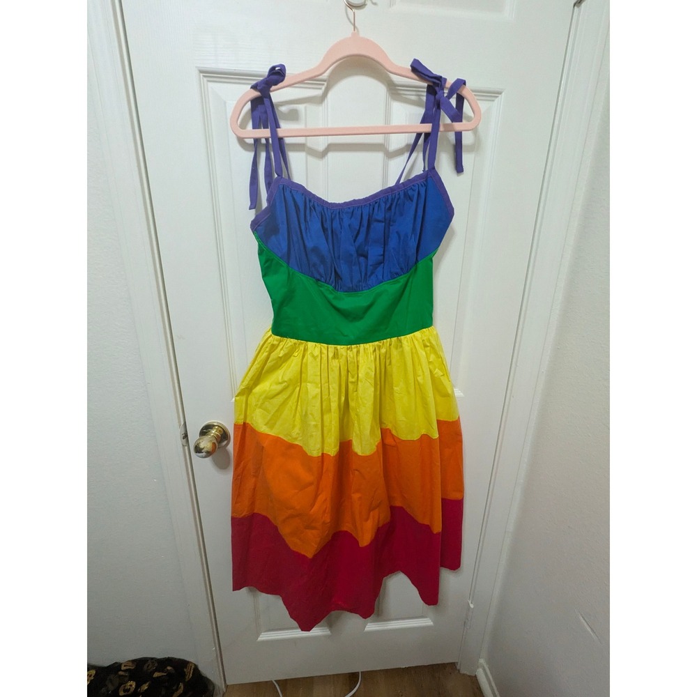 🌈✨ Aino + Elke Rainbowcore Dopamine Whimsical Babydoll Dress Medium ✨🌈